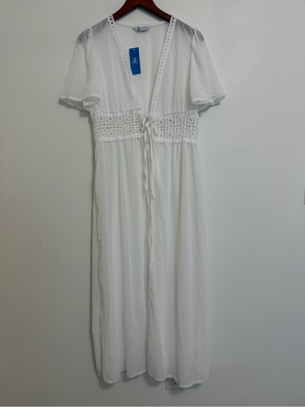 Cupshe Celestial Sands White Cover-Up Kimono - Large